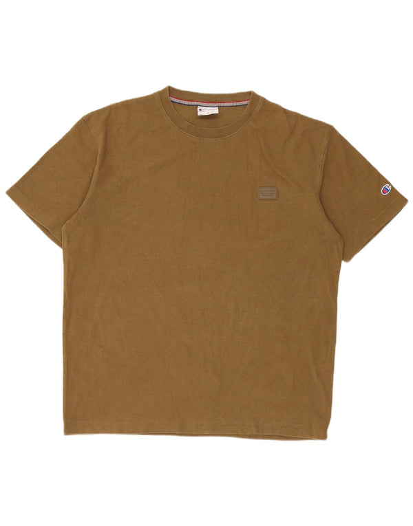 T-shirt da uomo Champion Top in cotone kaki medio
