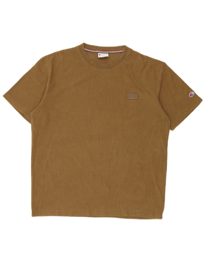 T-shirt da uomo Champion Top in cotone kaki medio