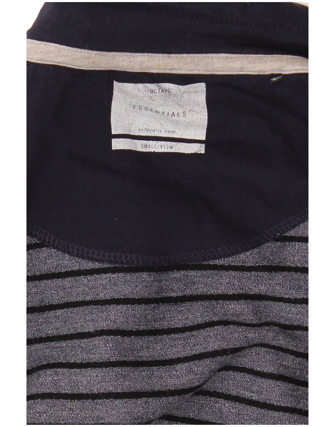 Maglia da uomo Essentials a maniche lunghe a righe piccole blu navy