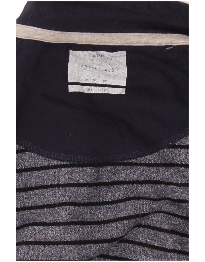 Maglia da uomo Essentials a maniche lunghe a righe piccole blu navy
