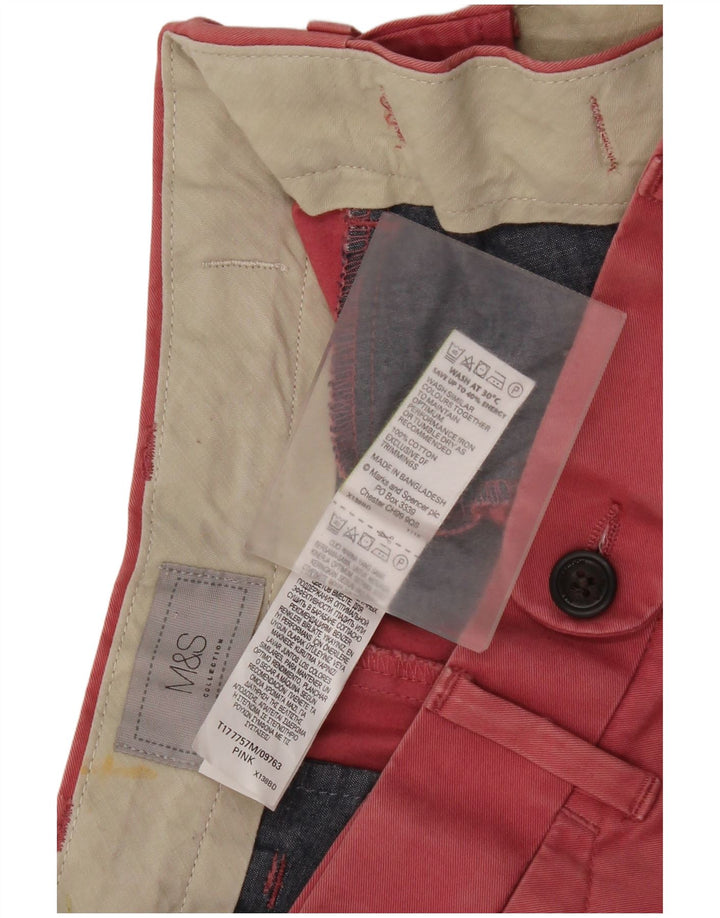 Pantaloncini chino da uomo Marks & Spencer W32 cotone rosso medio