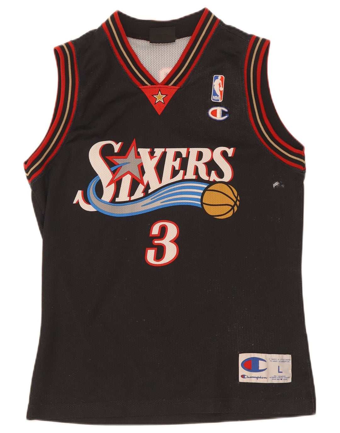 Canotta grafica NBA per ragazze Champion, 11-12 anni, grande, in poliestere nero