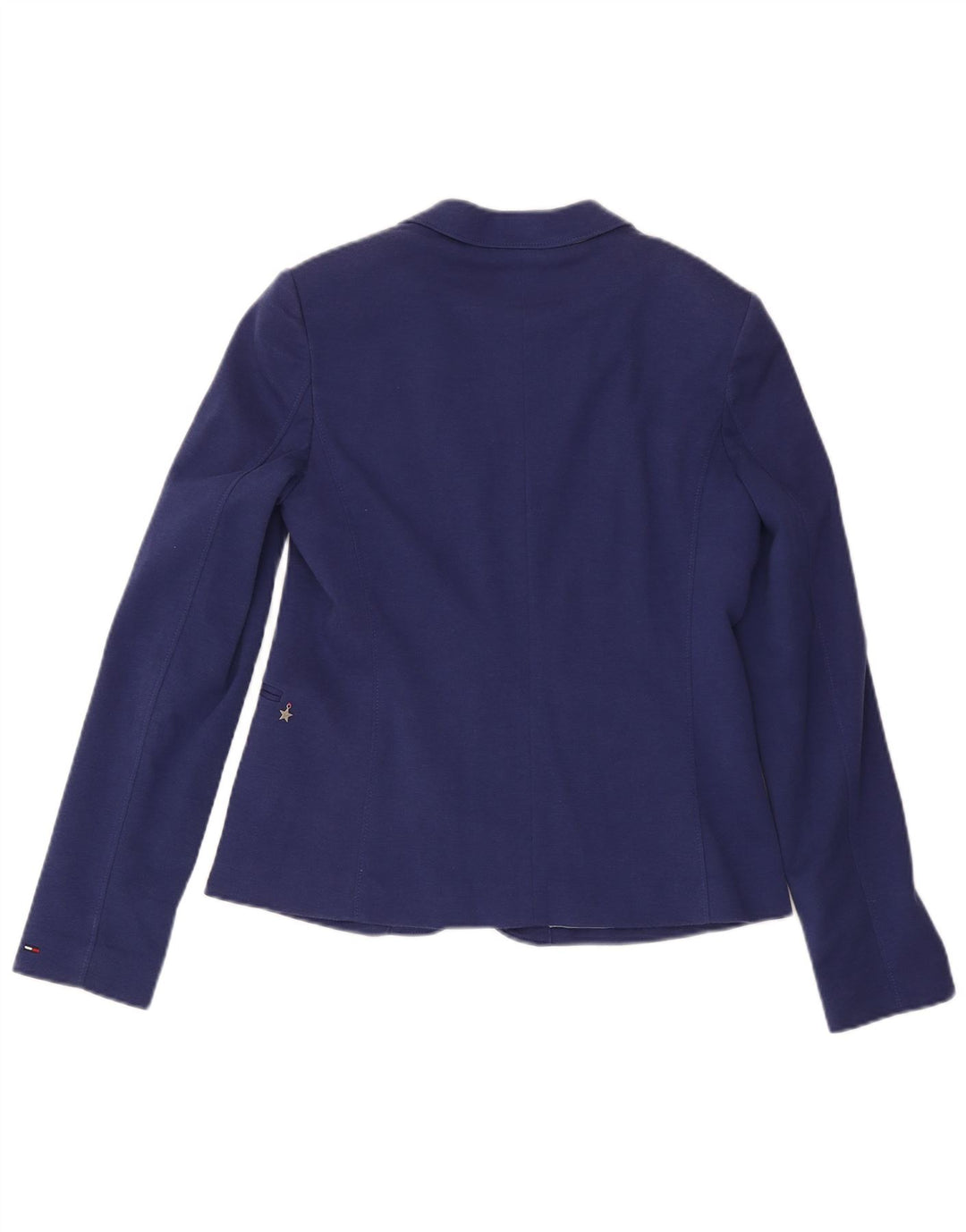 TOMMY HILFIGER Giacca blazer da donna a 1 bottone UK 14 grande cotone blu