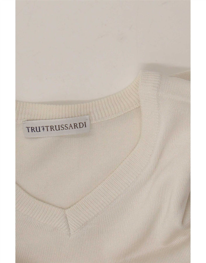 Maglione Trussardi Uomo Scollo a V XS Bianco