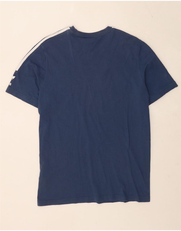 T-shirt grafica da uomo Adidas Top XL in cotone blu navy