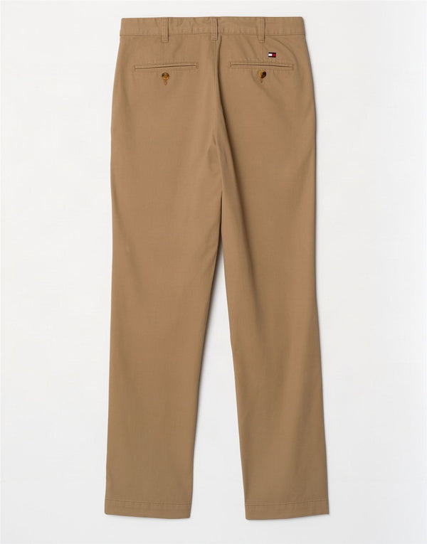 Pantaloni chino dritti da uomo Tommy Hilfiger W31 L32 cotone kaki