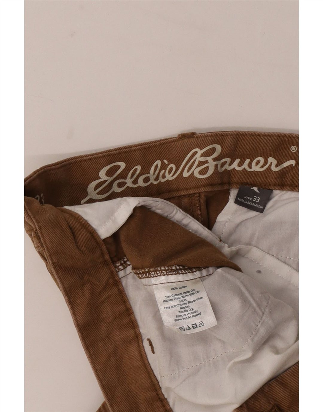 Pantaloncini chino da uomo Eddie Bauer W33 cotone marrone medio