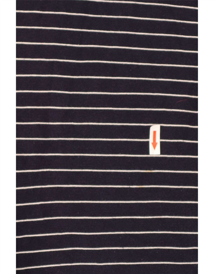 Maglione maglione da uomo con scollo a V Lacoste taglia 4 medio a righe blu navy