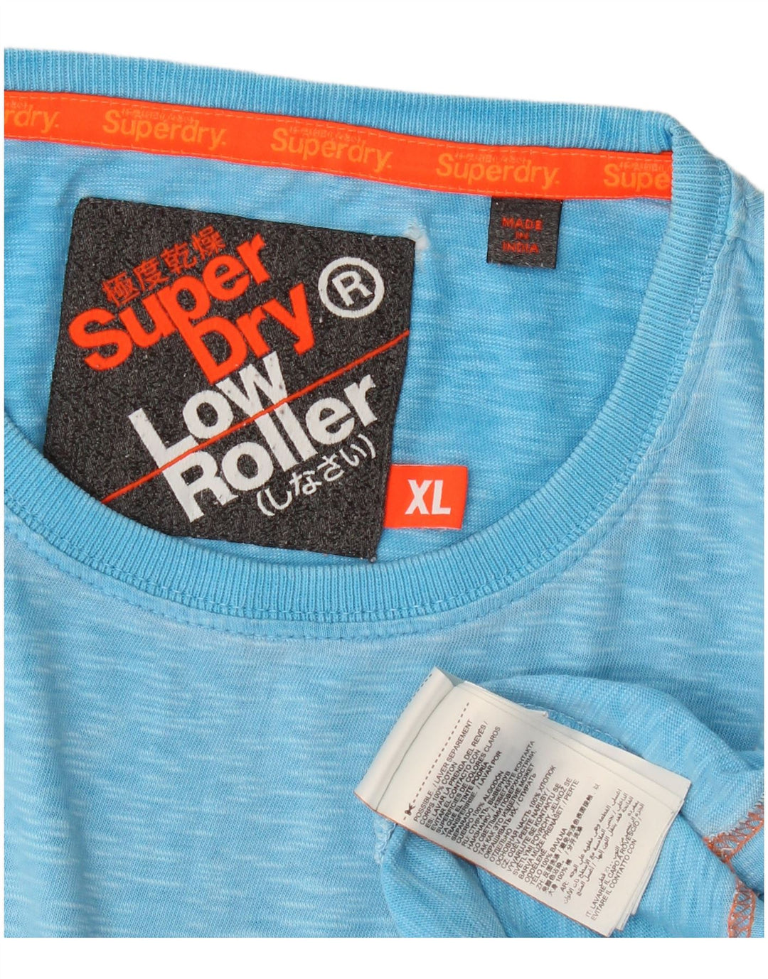 T-shirt da uomo Superdry Top XL in cotone chiazzato blu