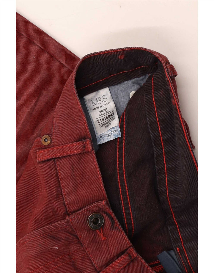 Pantaloncini di jeans da uomo Marks & Spencer W32 cotone rosso medio