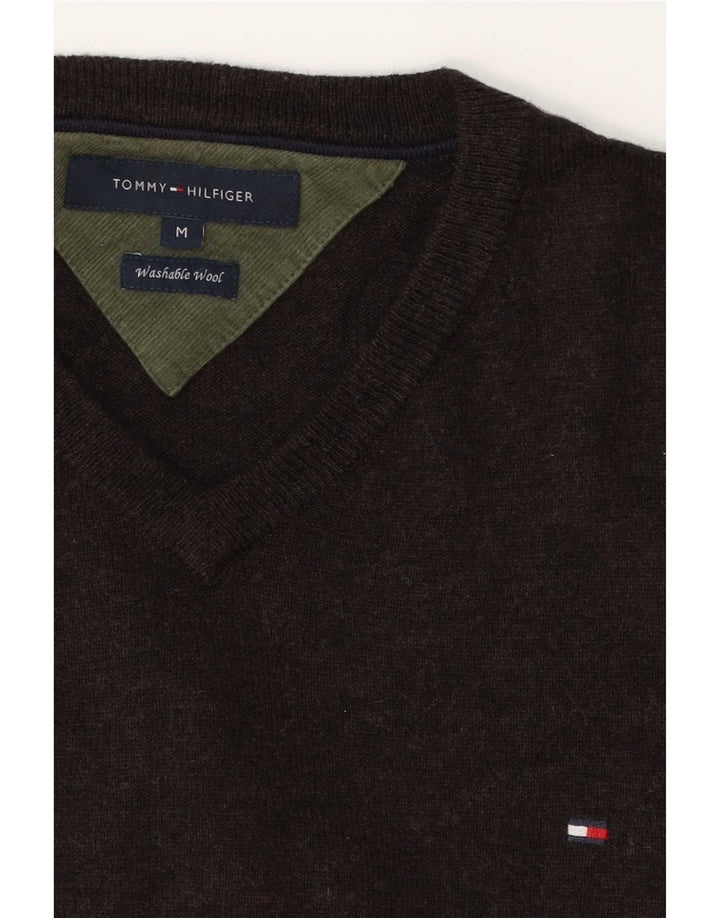 Tommy Hilfiger Uomo Maglione con scollo a V Maglione in lana marrone medio