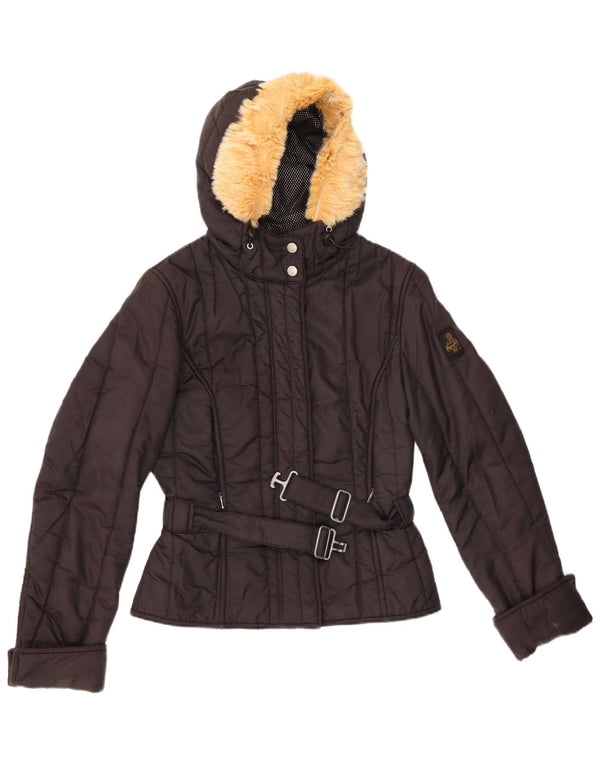 Giacca imbottita con cappuccio da donna REFRIGIWEAR UK 14 media nera in poliammide