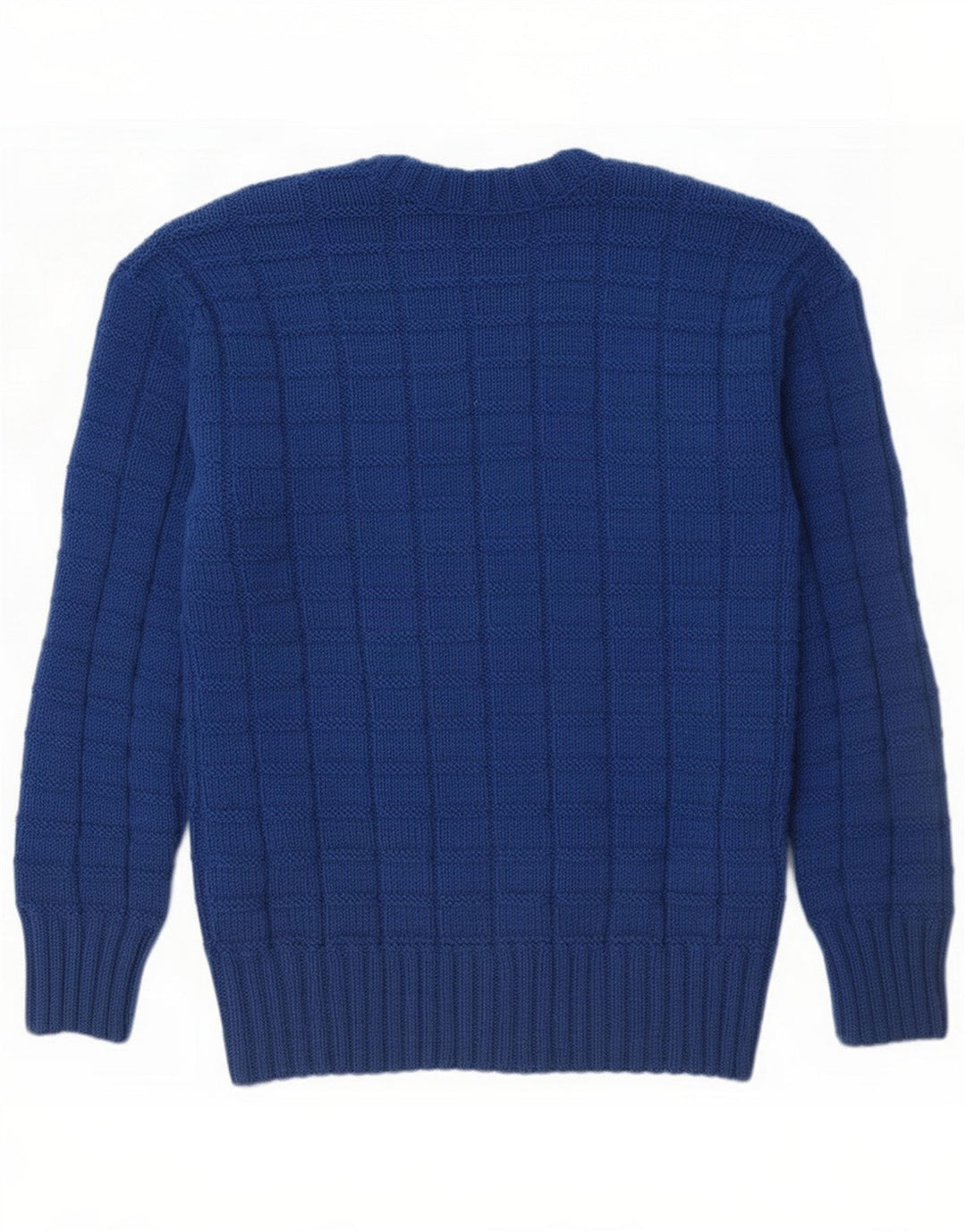Maglione vintage da uomo con scollo a V piccolo blu