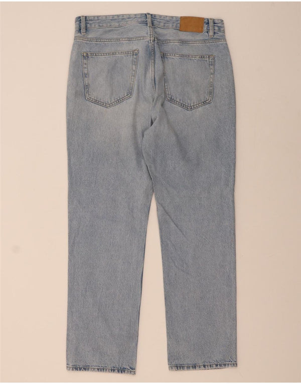 Jeans dritti da uomo ZARA EU 34 Large W34 L31 Cotone blu