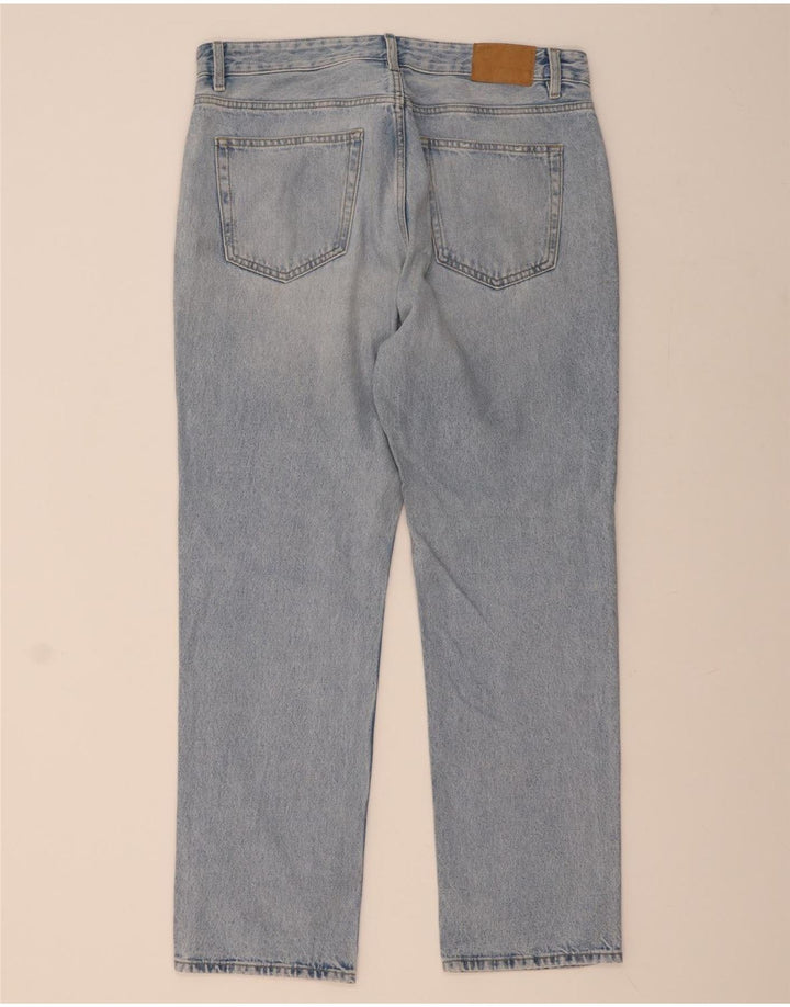 Jeans dritti da uomo ZARA EU 34 Large W34 L31 Cotone blu