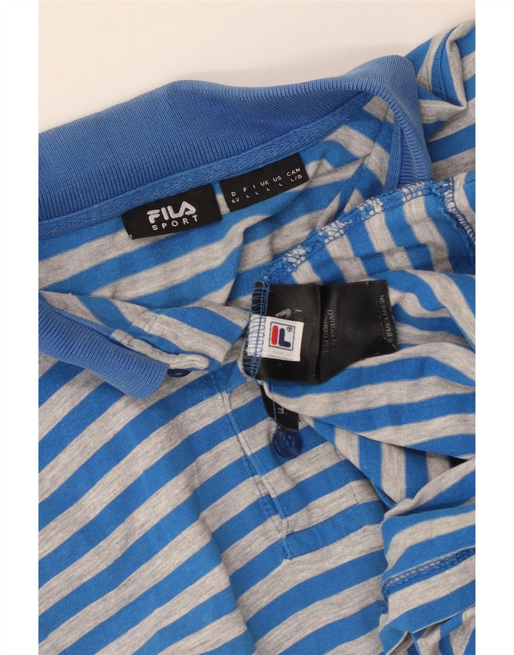 Polo da uomo Fila in cotone a righe grandi blu