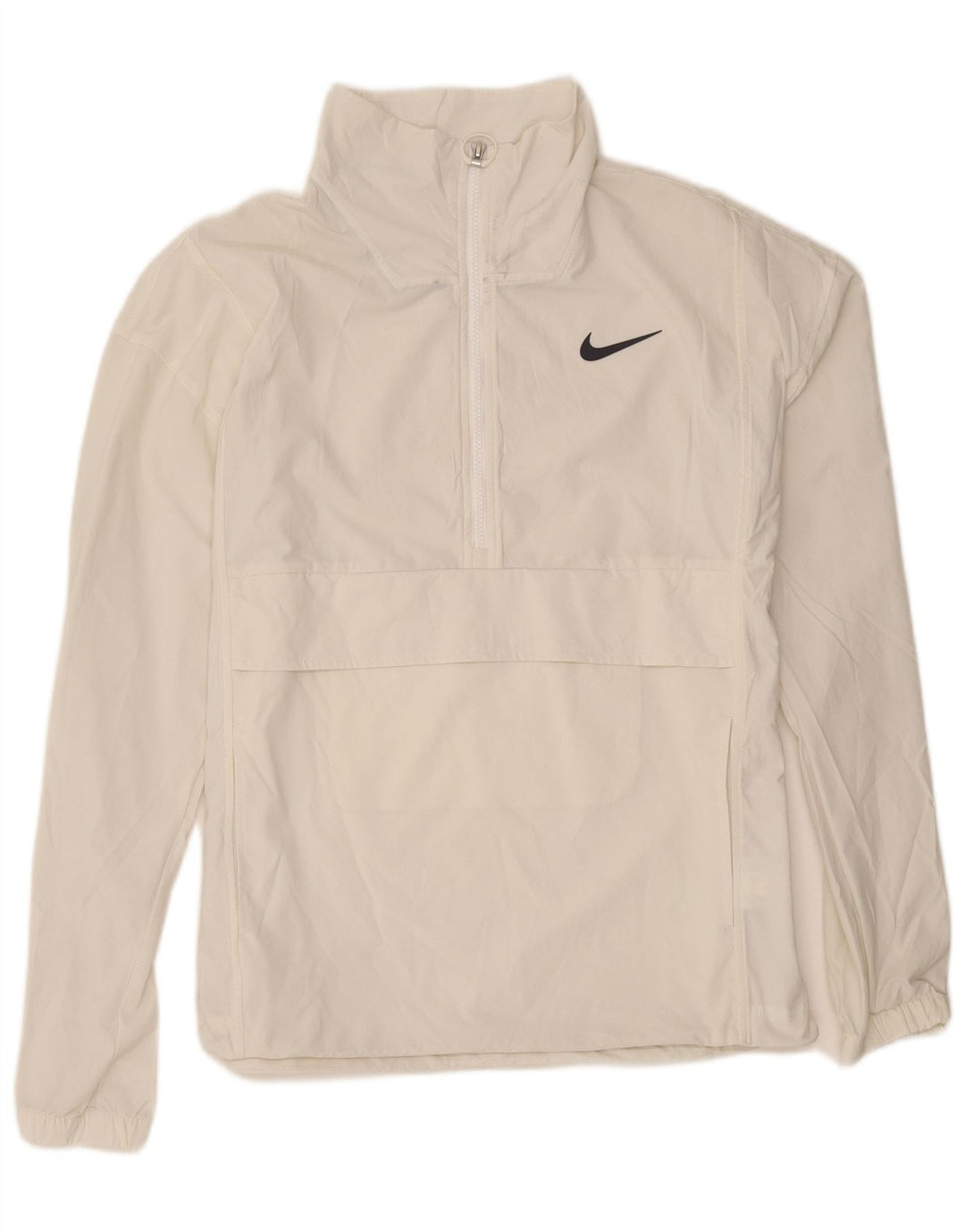 Top da tuta Nike da uomo con zip e collo in nylon bianco medio