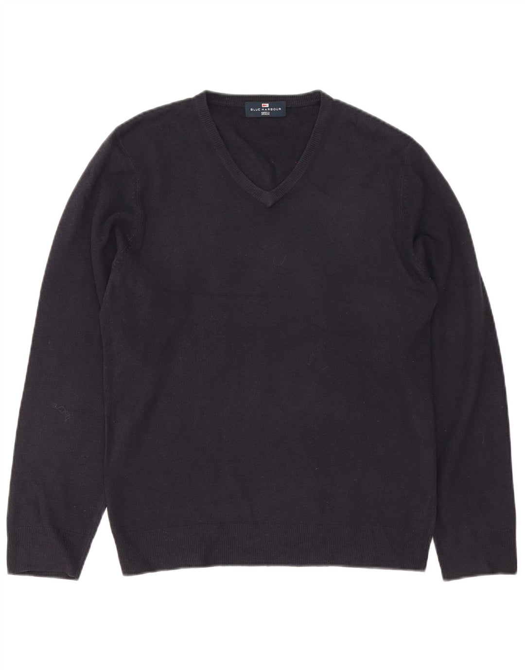 Maglione maglione con scollo a V blu Harbour da uomo Marks & Spencer piccolo acrilico blu scuro