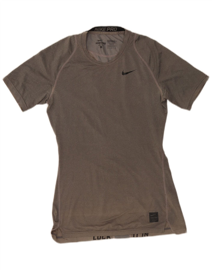 T-shirt Nike Dri Fit da donna, taglia UK 14, grande, in poliestere grigio