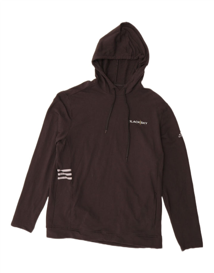 Felpa con cappuccio da uomo Adidas Large in cotone nero