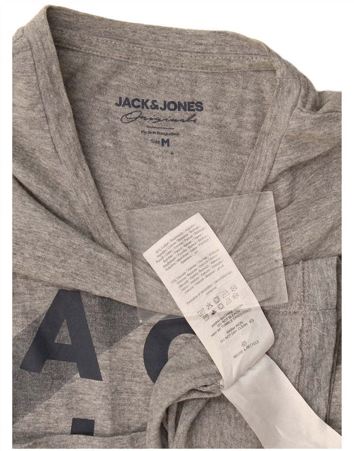 T-shirt grafica da uomo Jack & Jones Top in cotone grigio medio