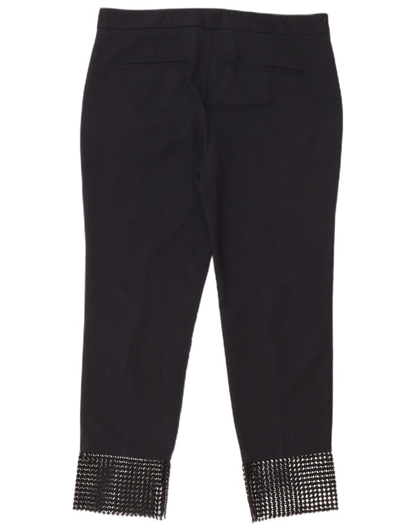 Pantaloni chino slim da donna Zara grandi W33 L27 cotone geometrico nero
