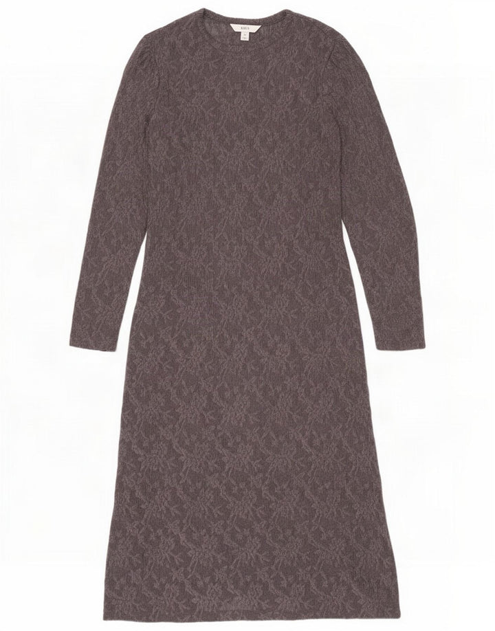 Abito lungo da donna Marks & Spencer UK 12 Poliestere floreale grigio medio