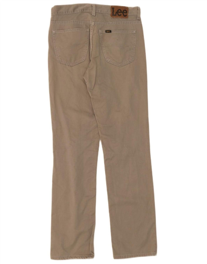 LEE Mens Straight Jeans W31 L33 Beige Cotton