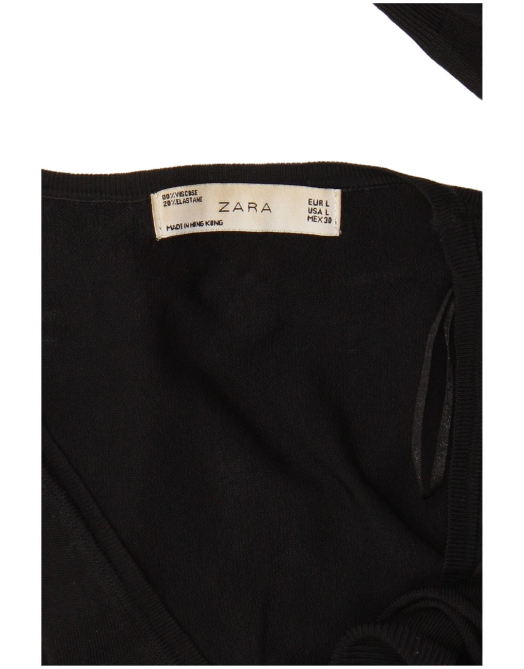 Top cardigan corto corto da donna Zara UK 14 grande viscosa nera