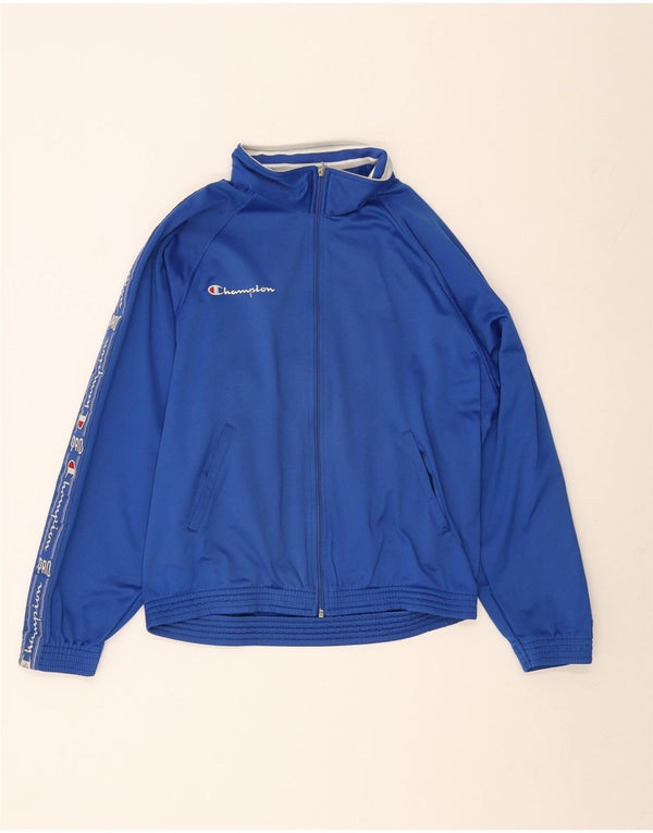 Giacca da tuta grafica da uomo Champion, color block blu medio