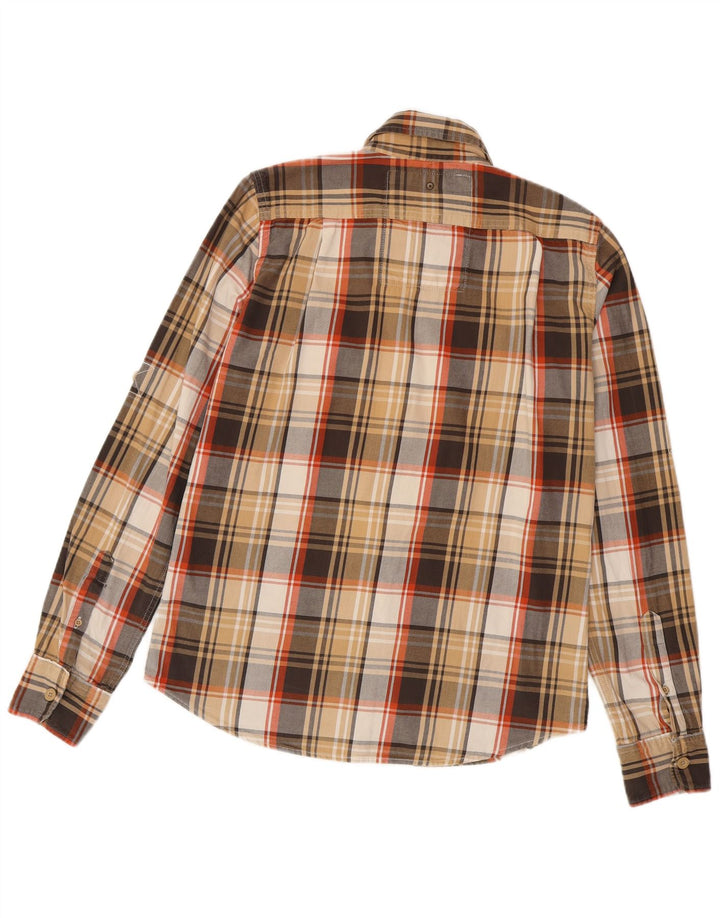 Camicia da uomo in flanella SUPERDRY, cotone a quadri marroni grandi