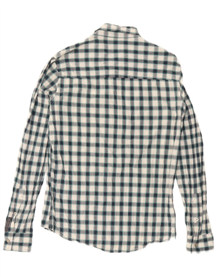 Camicia da uomo Calvin Klein in cotone a quadri verde medio