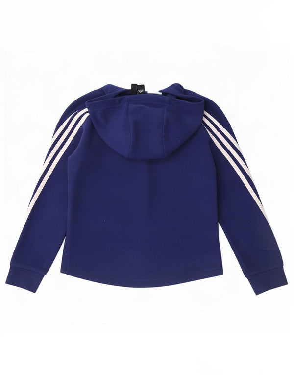 Felpa con cappuccio e zip in pile Adidas Primegreen da ragazza 9-10 anni blu navy