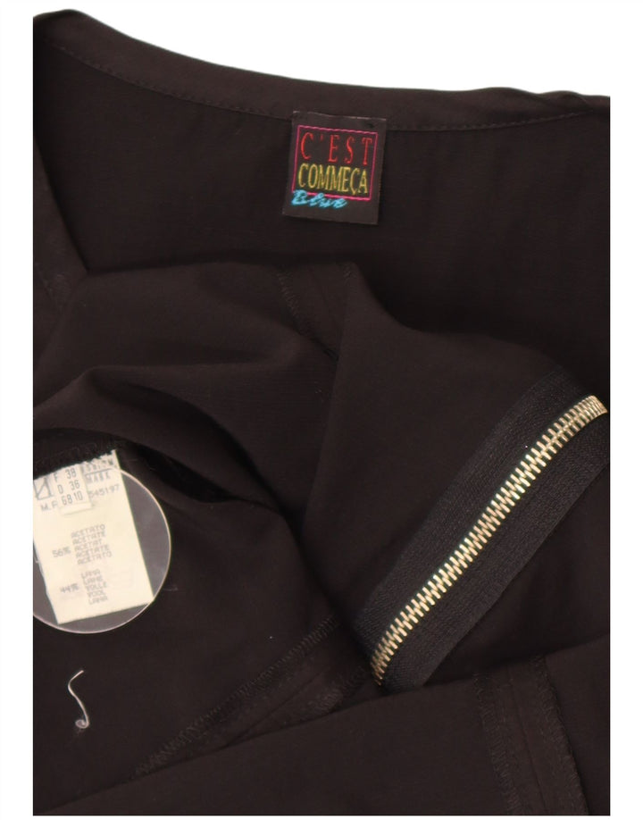 C'EST COMMECA Abito da donna senza maniche a trapezio UK 10 piccolo nero
