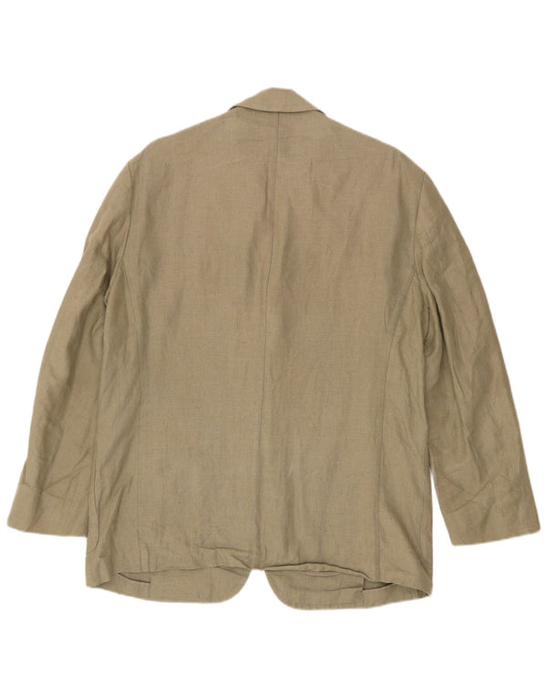 Giacca blazer a 3 bottoni Marks & Spencer da uomo UK 40 Lino kaki medio