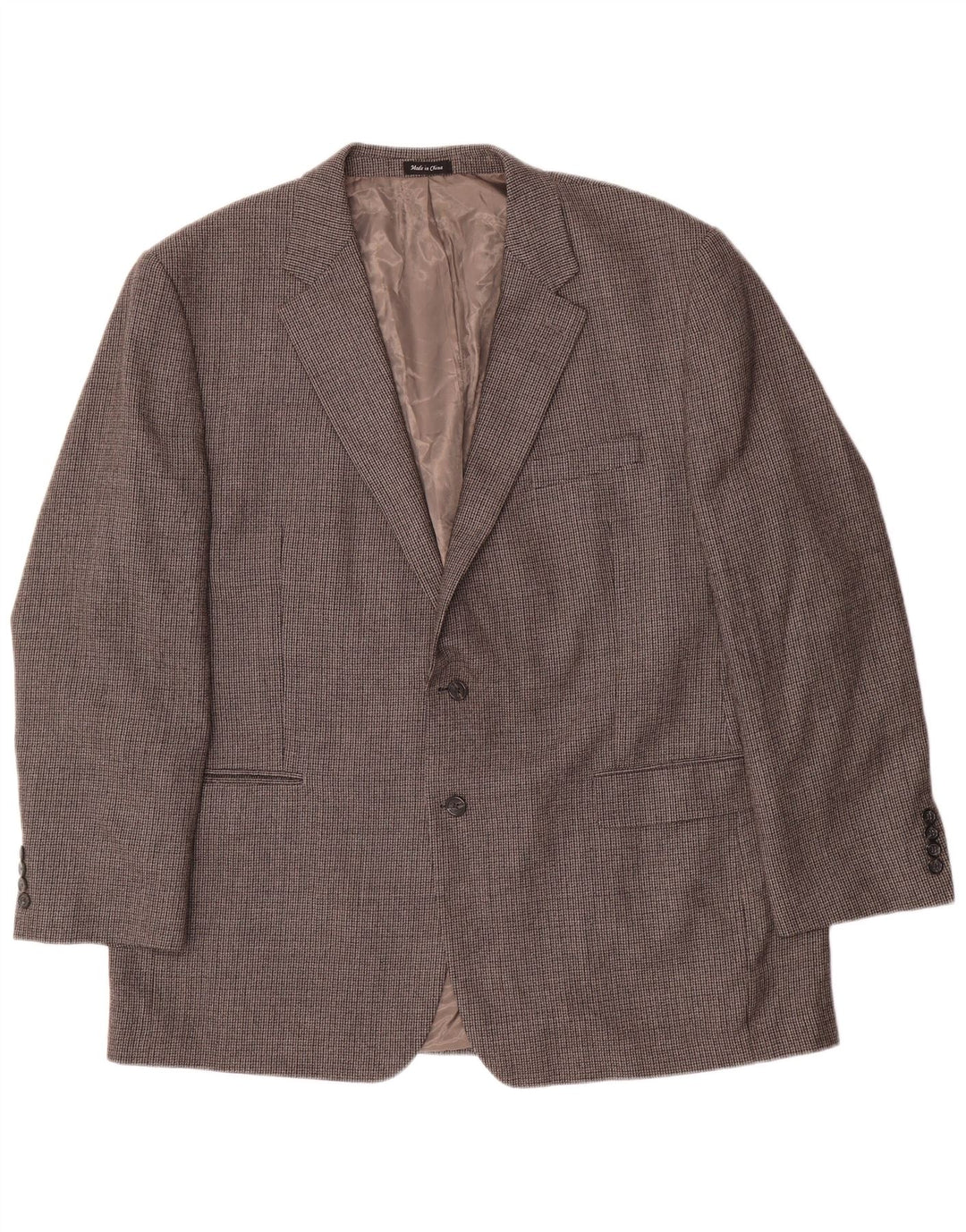 Giacca blazer da uomo a 2 bottoni Chaps taglia 48 3XL lana pied de poule grigia