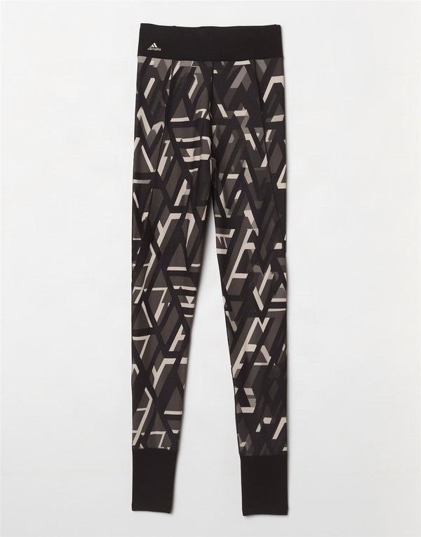 Leggings Adidas Climalite da donna UK 8/10 Piccolo nero geometrico