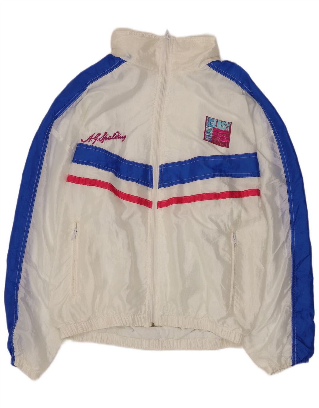Giacca da tuta da uomo A.G. Spalding & Bros XL in nylon color block bianco