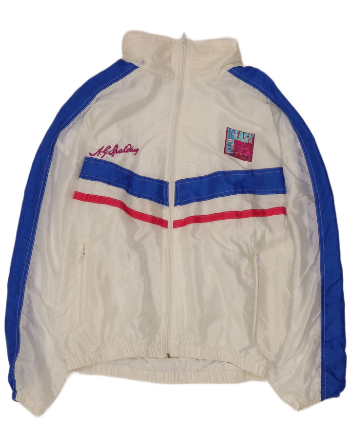 Giacca da tuta da uomo A.G. Spalding & Bros XL in nylon color block bianco