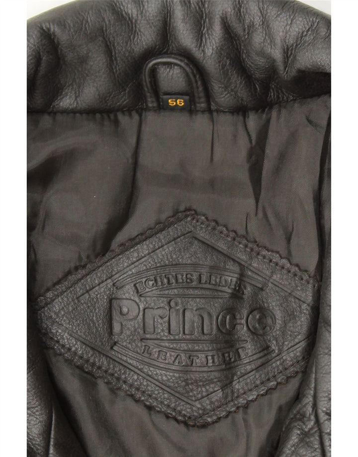 Gilet in pelle da uomo PRINCE IT 56 3XL Pelle nera