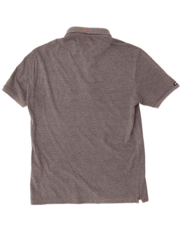 Polo da uomo Superdry in cotone grigio medio