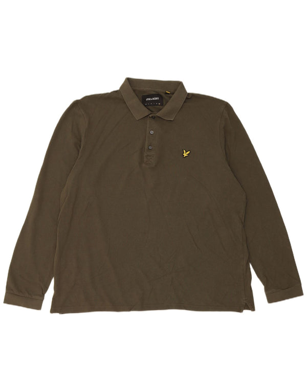 Polo a maniche lunghe da uomo Lyle & Scott 2XL cotone kaki