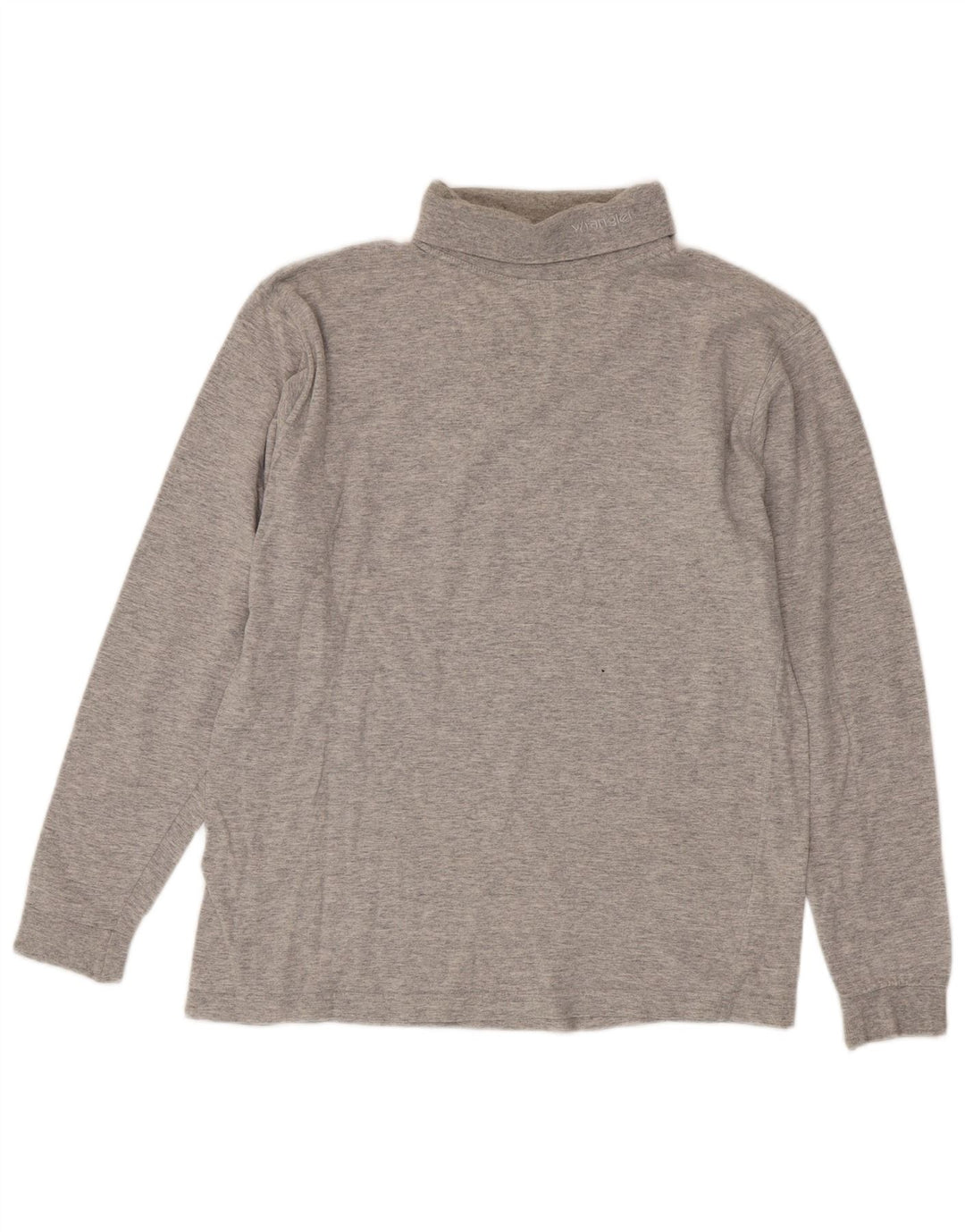 Top Wrangler da uomo con collo alto a maniche lunghe in cotone grigio medio