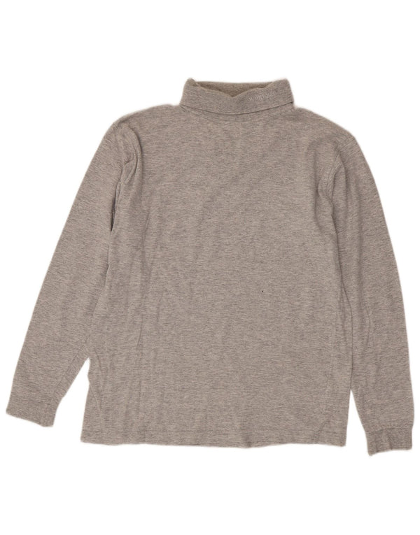 Top Wrangler da uomo con collo alto a maniche lunghe in cotone grigio medio