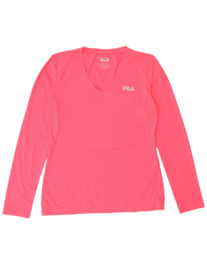 Maglia da donna a maniche lunghe FILA UK 16 Large Pink Poliestere