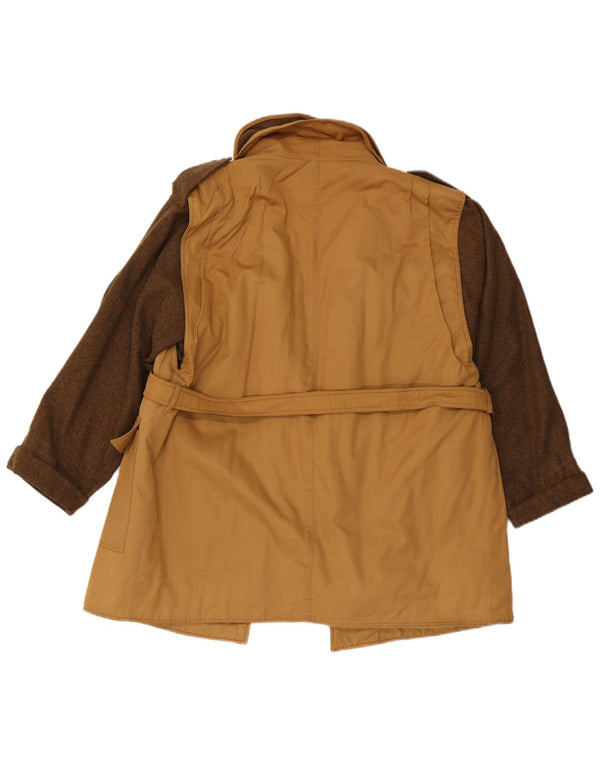 Giacca militare vintage da donna UK 12 color block beige medio