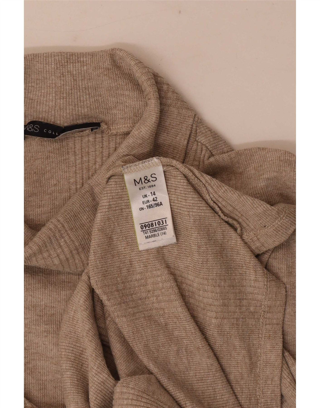 Top camicetta regolare da donna Marks & Spencer UK 14 Cotone beige medio