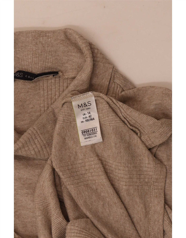 Top camicetta regolare da donna Marks & Spencer UK 14 Cotone beige medio