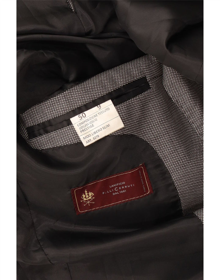 Giacca blazer slim da uomo a 2 bottoni Cerruti 1881 IT 50 Large in lana vergine grigia
