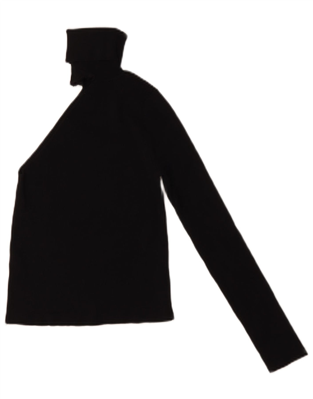 Top corto da donna Zara con collo alto e monospalla UK 8 piccolo in viscosa nera